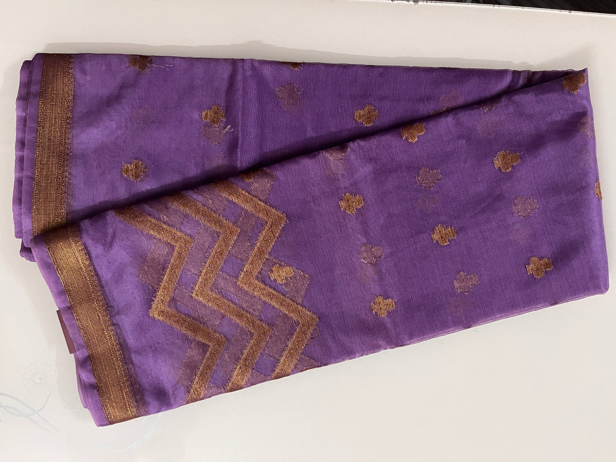 KS304- Elegant silk blended purple saree