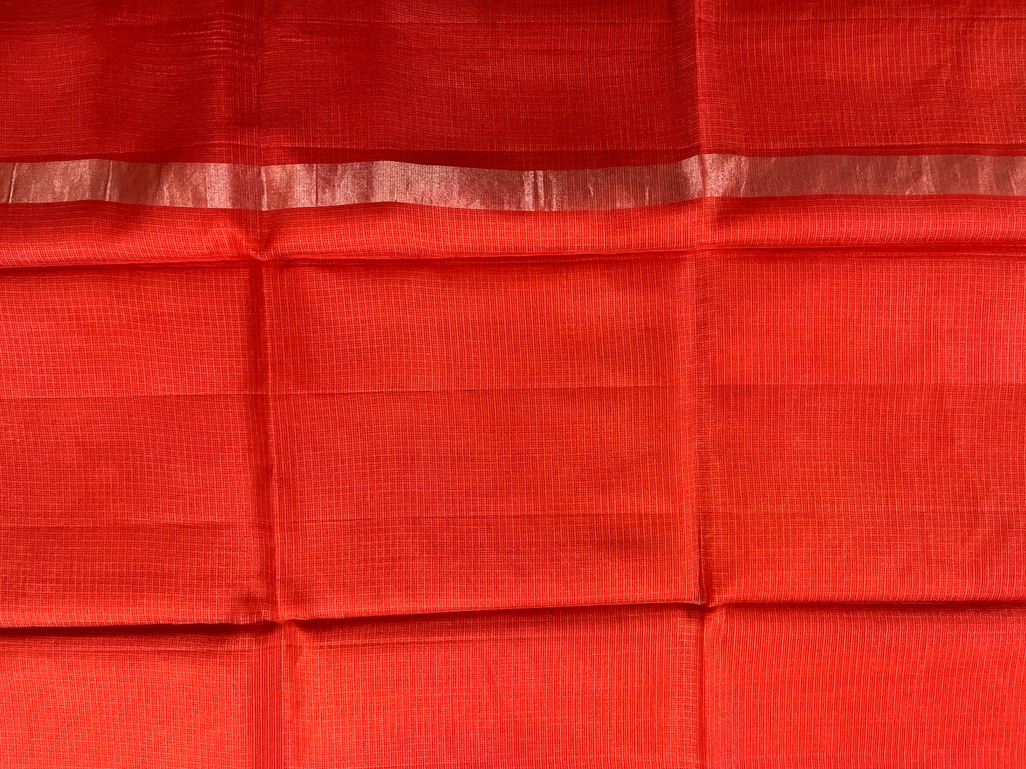 KS336 - Rust orange pure kota silk saree