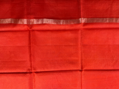 KS336 - Rust orange pure kota silk saree