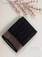 KS253- Silk blended black saree