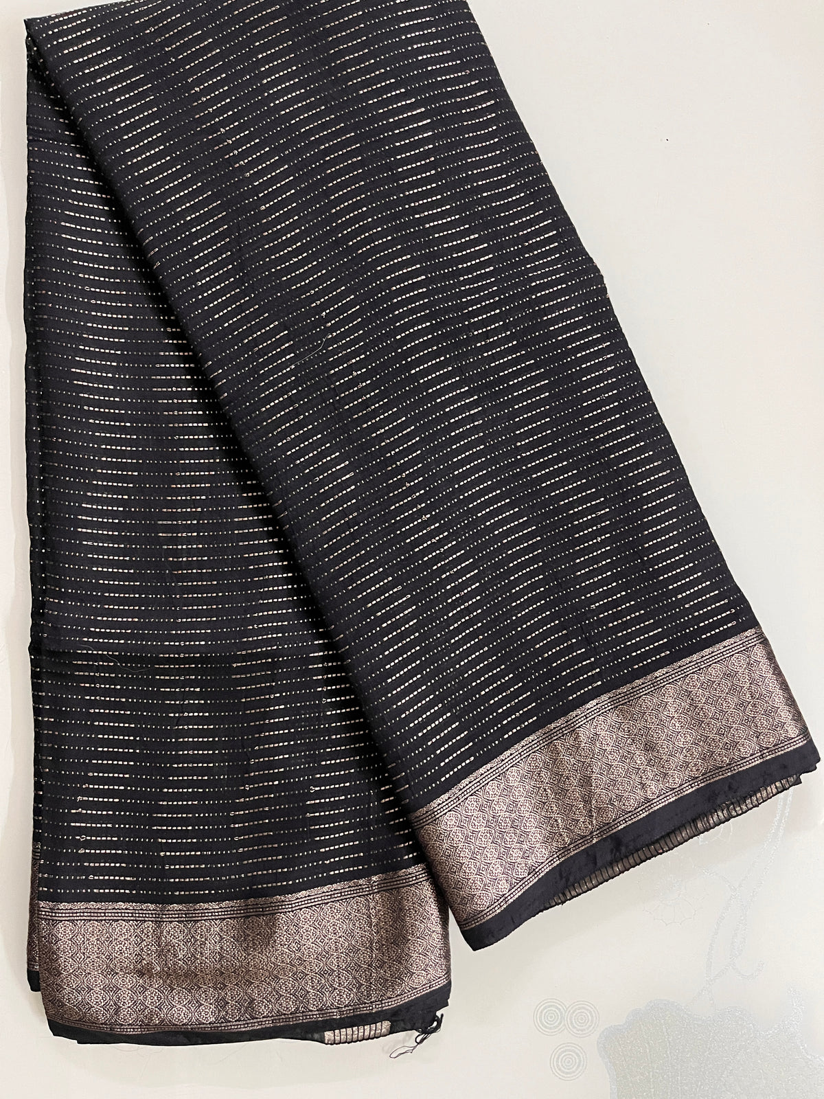 KS253- Silk blended black saree