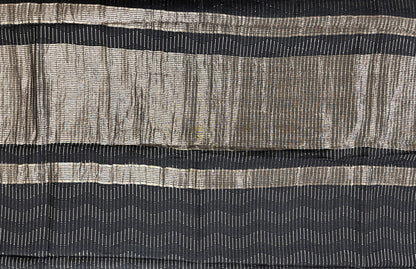 KS277 - Black floral print silk blended saree