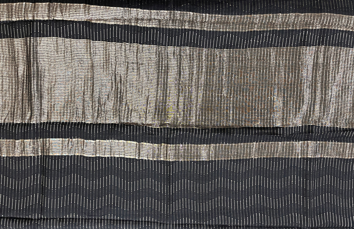 KS253- Silk blended black saree