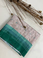 KS264 - Beige and aqua blue handloom style saree