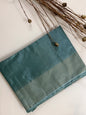 KS284 - Sea green linen tissue saree