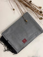 KS269 - Elegant grey saree with black pallu