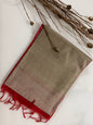 KS268 - Beige and red  handcrafted saree