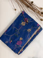 KS295 -Floral vine weave navy blue saree