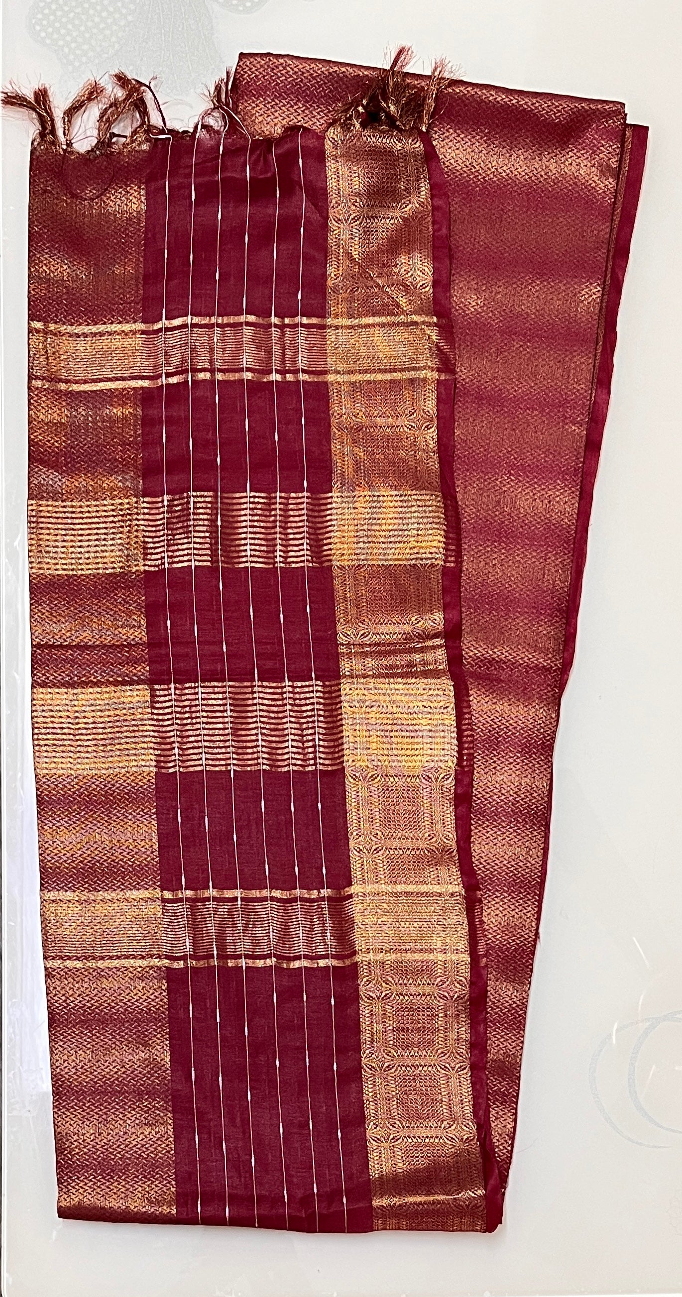 CAS183 - Maroon silk blended saree