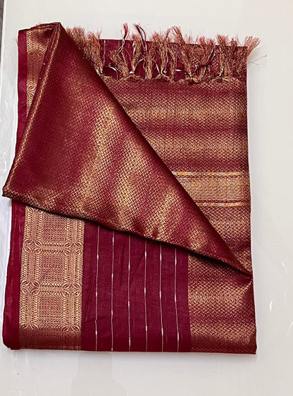 CAS183 - Maroon silk blended saree