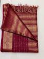 CAS183 - Maroon silk blended saree