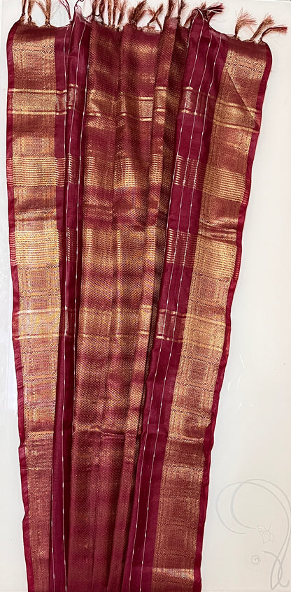 CAS183 - Maroon silk blended saree