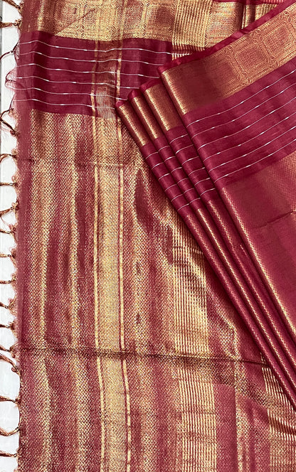 CAS183 - Maroon silk blended saree