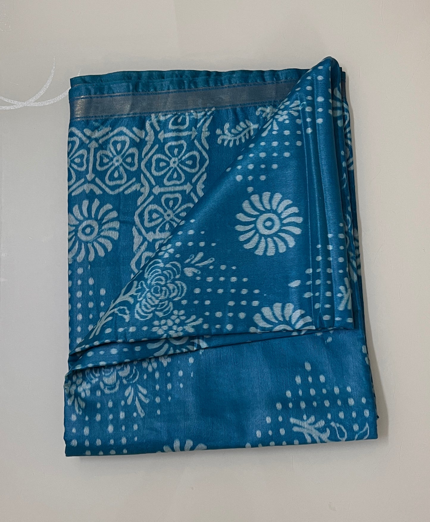 CAS185 - Deep turquoise blue Bandhani Saree