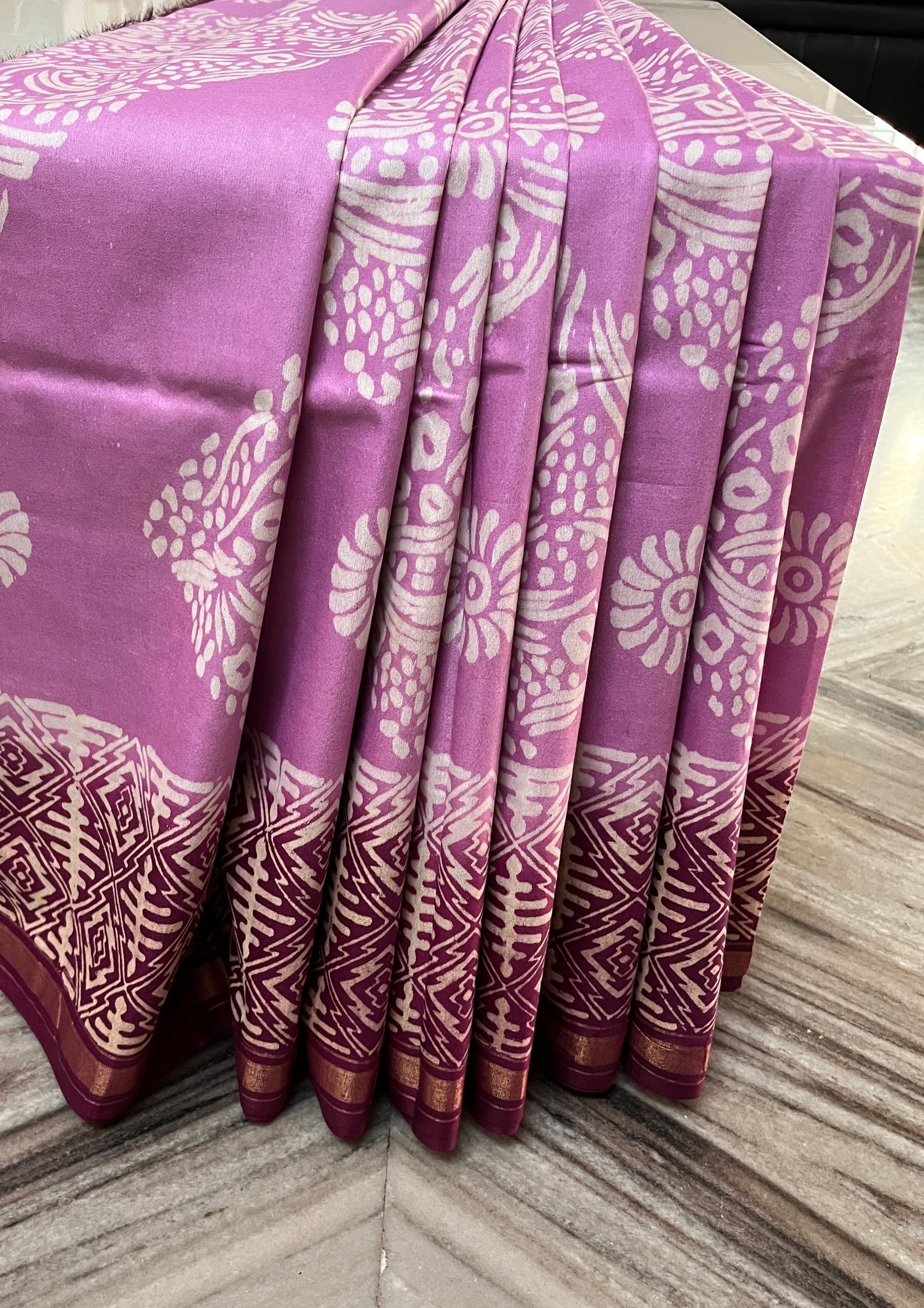 CAS186 - Magenta-pink and purple tone silk blended saree