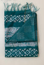 CAS167 - Teal green handblock printed saree
