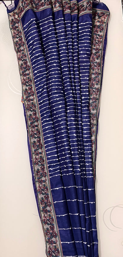 CAS194 - Royal blue art silk saree
