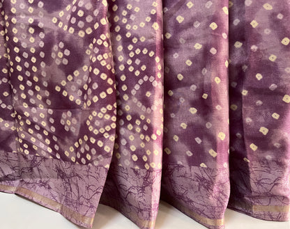 KS 135 - Purple base tie-dye-finish saree
